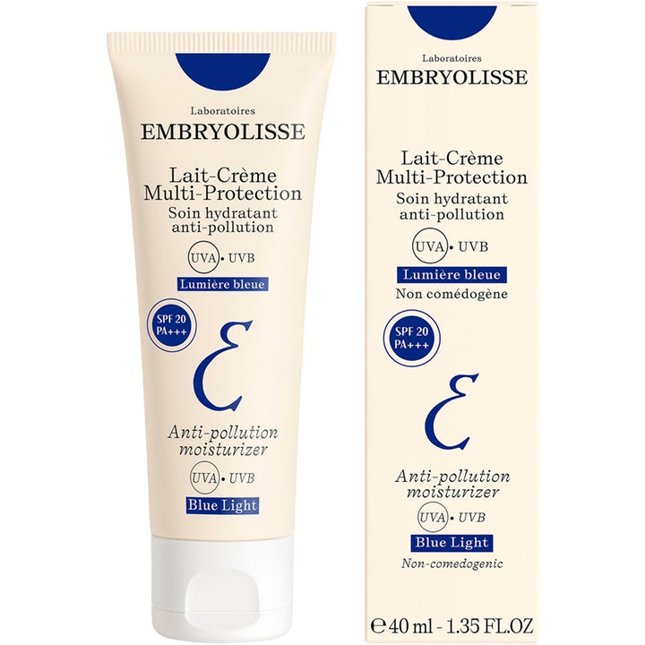 Embryolisse Lait-Crème Multi-Protection 40 ml fugtgivende dagcreme i tube og æske med SPF 20 og blåt lys filter