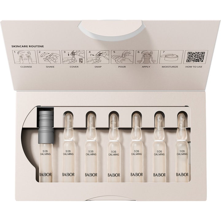 Babor Ampoule SOS Calming 14 ml beroligende serum i glasampuller med trinvis guide i æsken