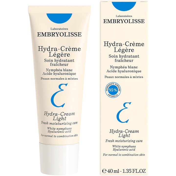 Embryolisse Hydra-creme Legere 40 ml fugtgivende dagcreme i hvid tube og æske med blå detaljer og logo