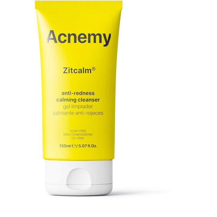 Acnemy Zitcalm 150 ml beroligende ansigtsrens mod rødme i en klar gul tube med hvidt låg