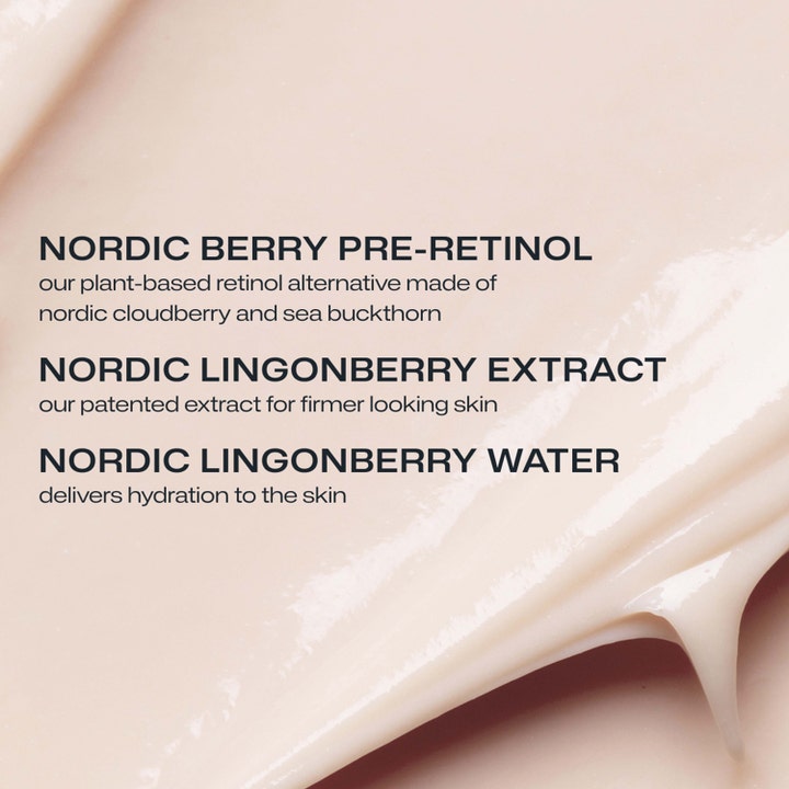 Lumene Nordic Bloom Night Moisturizer 50 ml opstrammende nattcreme med cremet tekstur og Nordic Berry Pre-Retinol