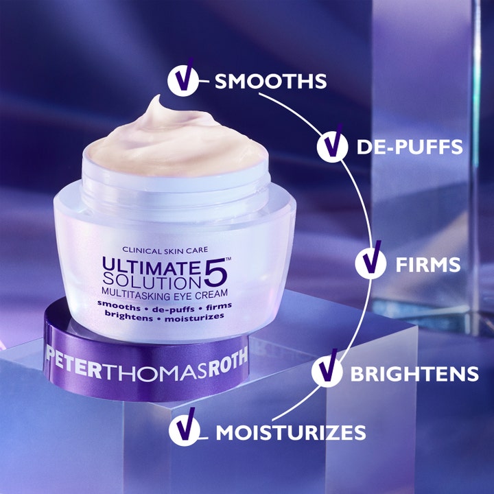 Peter Thomas Roth Ultimate Solution 5 Eye Cream 15 ml øjencreme i åben krukke der udglatter og mindsker hævelser.