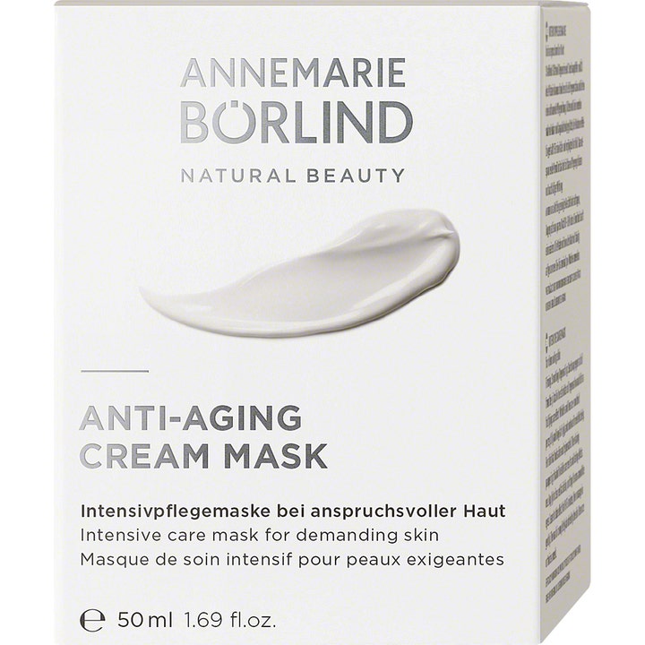 Annemarie Börlind Anti-Aging Cream Mask 50 ml opstrammende ansigtsmaske i hvid æske med cremet tekstur