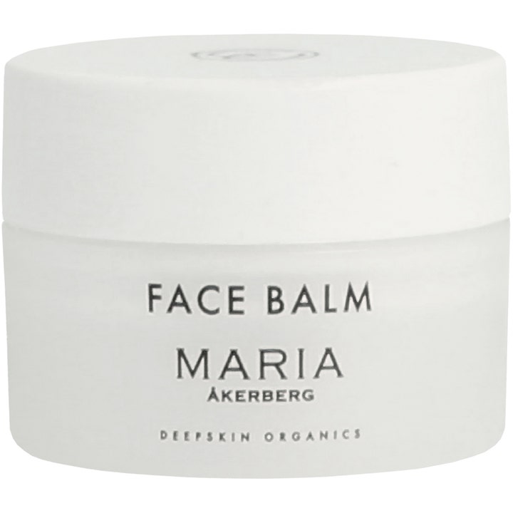 Maria Åkerberg Face Balm 50 ml beskyttende ansigtssalve i en hvid frostet krukke med hvidt skruelåg