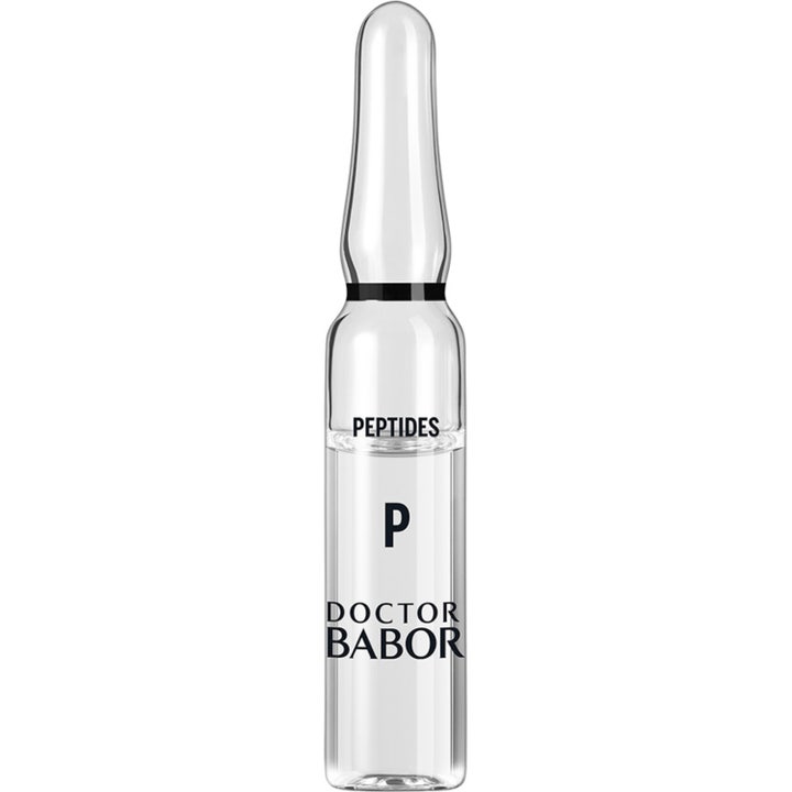 Doctor Babor Peptides Ampul opstrammende ansigtsserum i en klar glasampul med sort tekst og logo.