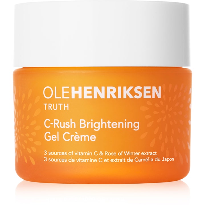Ole Henriksen C-Rush Brightening Gel Crème 50 ml glødgivende ansigtscreme i orange frostet krukke med hvidt låg