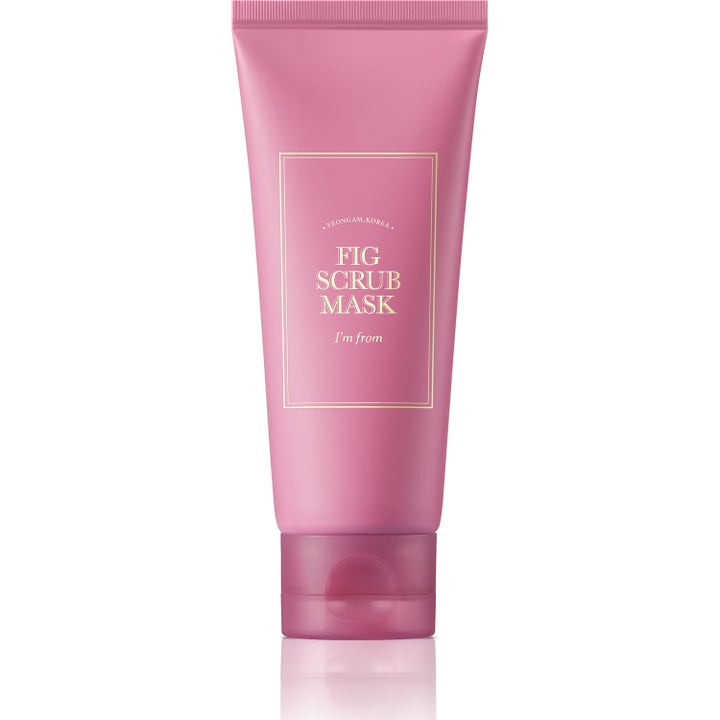 I'm from Fig Scrub Mask 120g eksfolierende ansigtsmaske i en mat lyserød tube med elegante gulddetaljer.