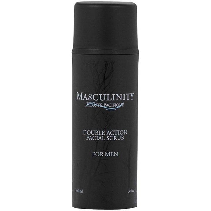 Beauté Pacifique Masculinity Double Action Facial Scrub 100 ml eksfolierende ansigtsscrub i sort mat flaske.