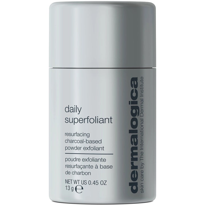 Dermalogica Daily Superfoliant 13 g udglattende eksfoliering i en minimalistisk grå cylinderformet beholder