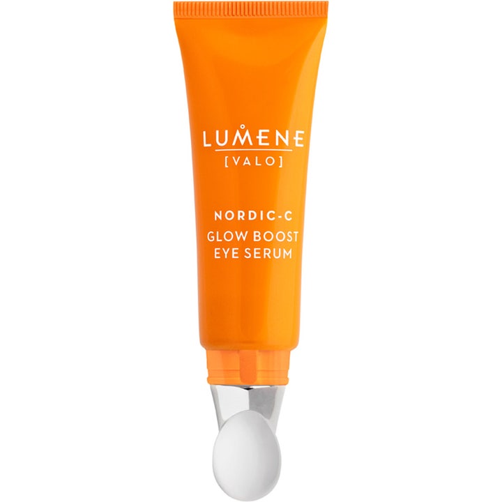 Lumene Nordic-C Glow Boost Eye Serum 10 ml øgonserum i orange tube med kølende metalapplikator