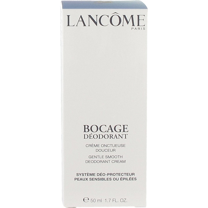 Lancôme Bocage Deodorant Cream 50 ml beskyttende deodorantcreme til følsom hud i hvid æske med blåt toplåg