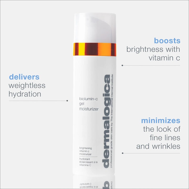 Dermalogica BioLumin-C Gel Moisturizer 50 ml hvid pumpeflaske med vitamin C der giver fugt og minimerer fine linjer