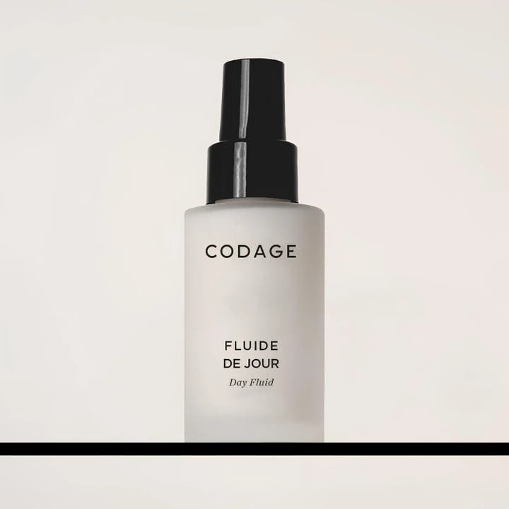 Codage Paris The Mattifying Day Fluid 50 ml matterende dagcreme i frostet glasflaske med sort pumpe