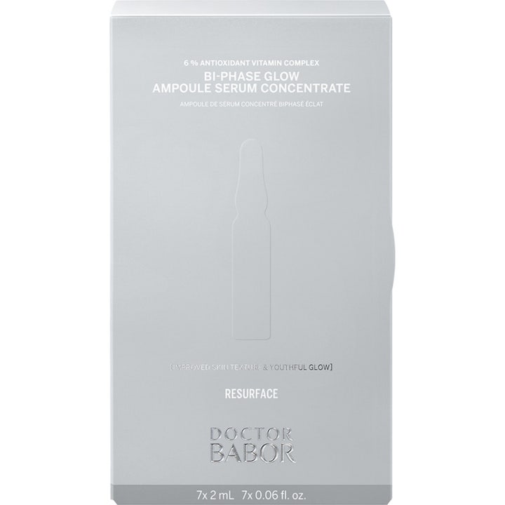Babor Glow Bi-Phase Ampoule Serum Concentrate 14 ml ansigtsserum giver glød i sølvæske med 6% vitamin complex