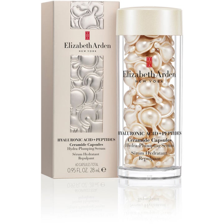 Elizabeth Arden Ceramide Capsules Hyaluronic Acid + Peptides 28 ml fugtgivende serum i krukke med perlemorsfarvede kapsler