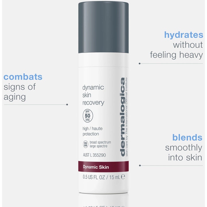 Dermalogica Dynamic Skin Recovery 15 ml fugtgivende dagcreme med spf 50 i hvid tube modvirker aldringstegn.