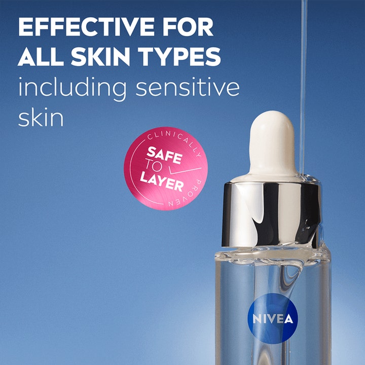 NIVEA Cellular Expert Filler Serum 15 ml til sensitiv hud i glasflaske med pipette og sølvfarvet låg