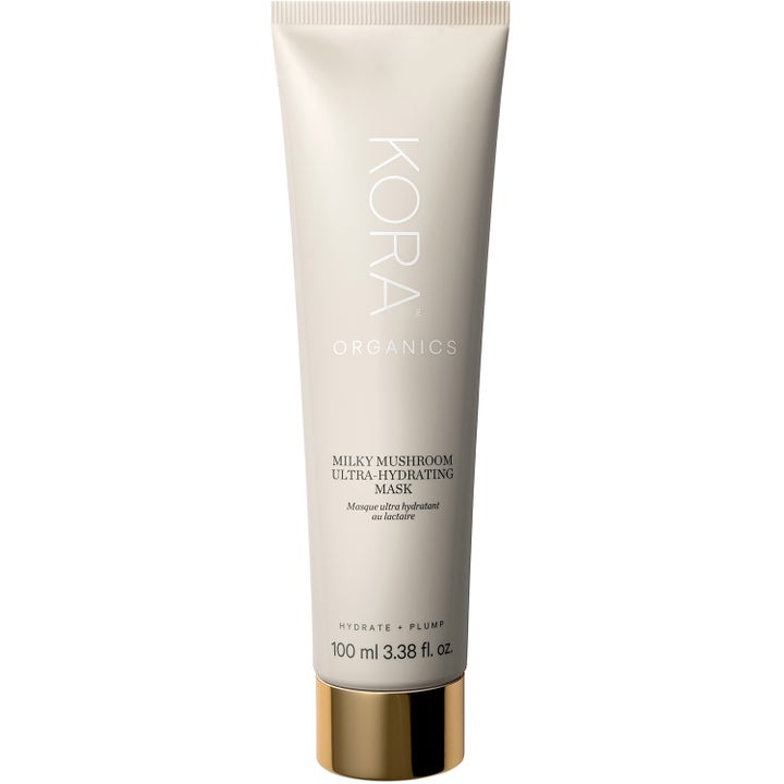 Kora Organics Milky Mushroom Ultra-Hydrating Mask 100 ml fugtgivende ansigtsmaske i en cremehvid tube med guldlåg