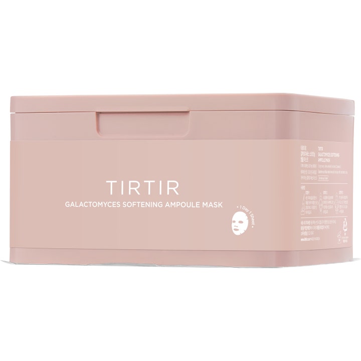TIRTIR Galactomyces Ampoule Mask 350 g blødgørende ansigtsmasker i en lyserød firkantet boks