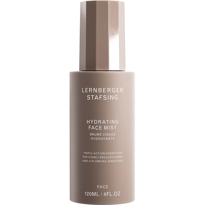 Lernberger Stafsing Hydrating Face Mist 120 ml fugtgivende ansigtsspray i beige flaske med facetteret hætte
