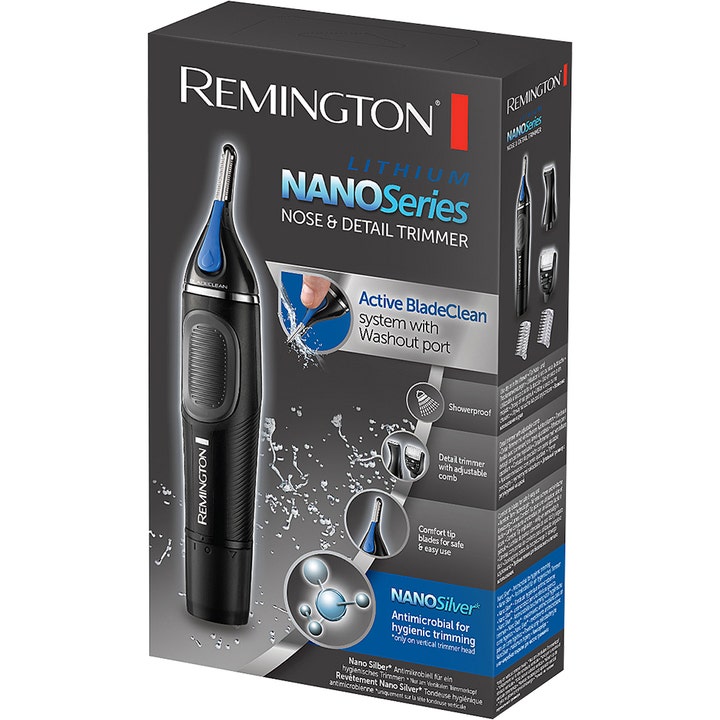 Remington Nose & Detail Trimmer NE3870 E51 1 stk i emballage med Active BladeClean system