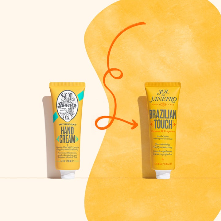 Sol de Janeiro Brazilian Touch Hand Cream 50 ml plejende håndcreme i gul tube med hvidt låg