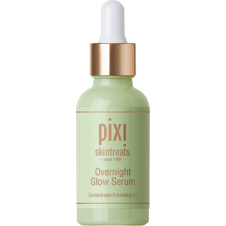 Pixi Overnight Glow Serum 30ml eksfolierende serum i lysegrøn flaske med rosaguld låg for strålende hud