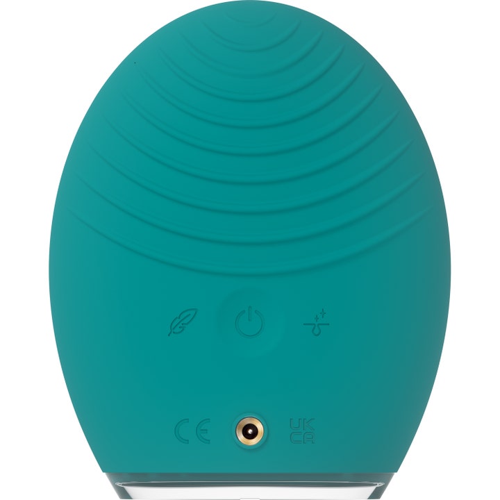 FOREO LUNA 4 Men Blue 1 stk ansigtsbørste i blå silikone med bølget overflade og tændknap