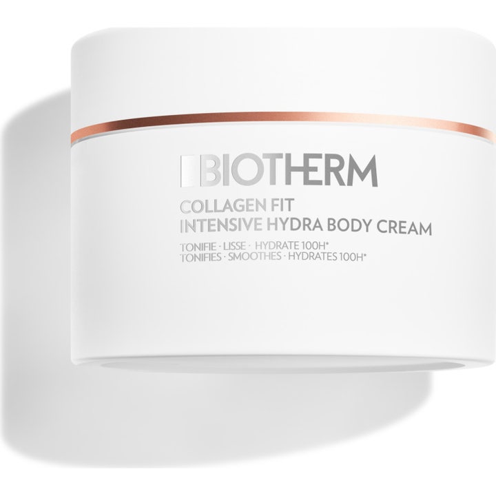 Biotherm Collagen Fit Intensive Hydra Body Cream 200 ml opstrammende kropscreme i hvid krukke med en fin rosaguld kant