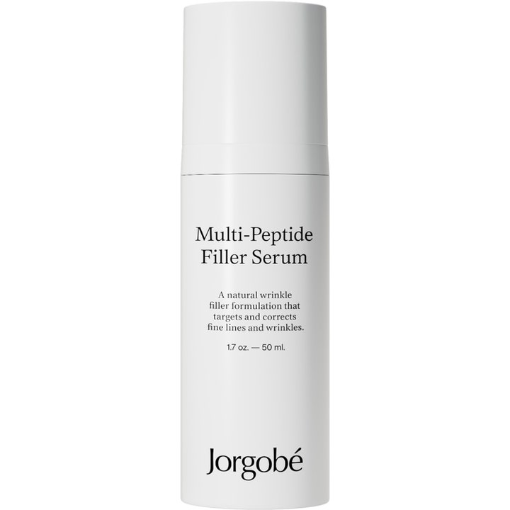 Jorgobé Multi-Peptide Filler Serum 50 ml udglattende ansigtsserum mod rynker i hvid minimalistisk pumpeflaske