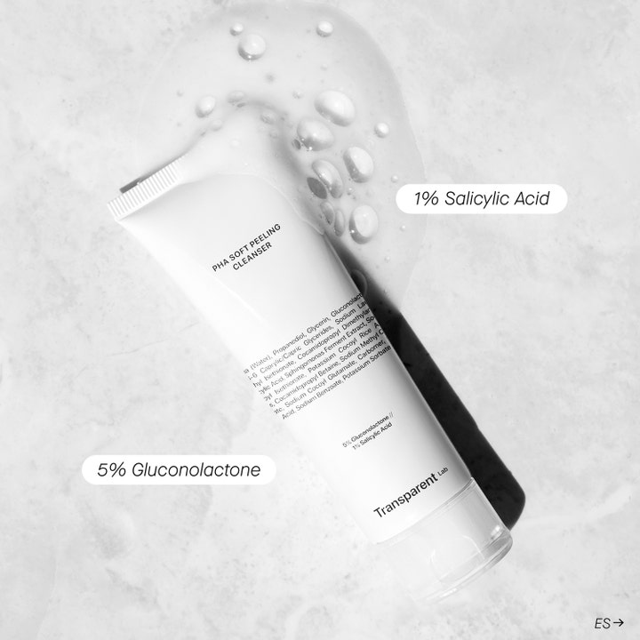 Transparent Lab pHa Soft Peeling Cleanser 150 ml eksfolierende ansigtsvask med klar gel og 1% salicylsyre