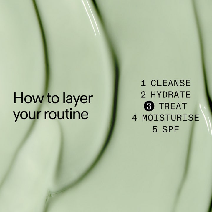 The INKEY List Azelaic Acid 10% Serum 30 ml beroligende serum i lysegrøn tekstur der viser trin 3 i hudplejerutinen