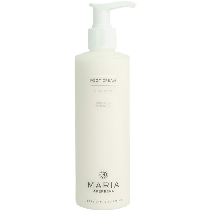 Maria Åkerberg Foot Cream 250 ml opfriskende fodcreme med eukalyptus i hvid flaske med praktisk pumpe