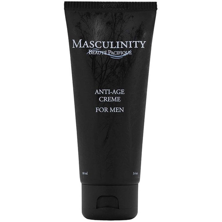 Beauté Pacifique Masculinity Anti-Age Creme 100 ml styrkende ansigtscreme i en mat sort tube med hvid tekst