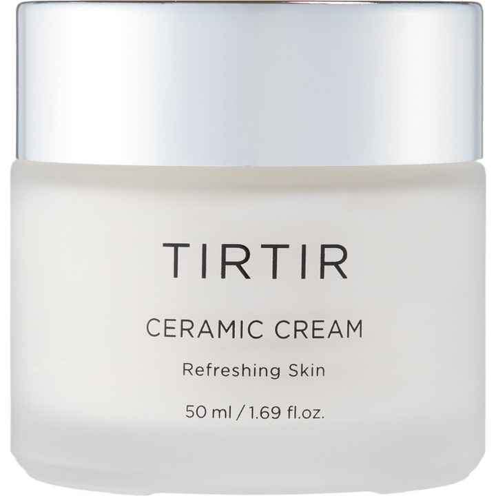 TIRTIR Ceramic Cream 50 ml opfriskende ansigtscreme i en krukke af matglas med et stilrent sølvlåg.