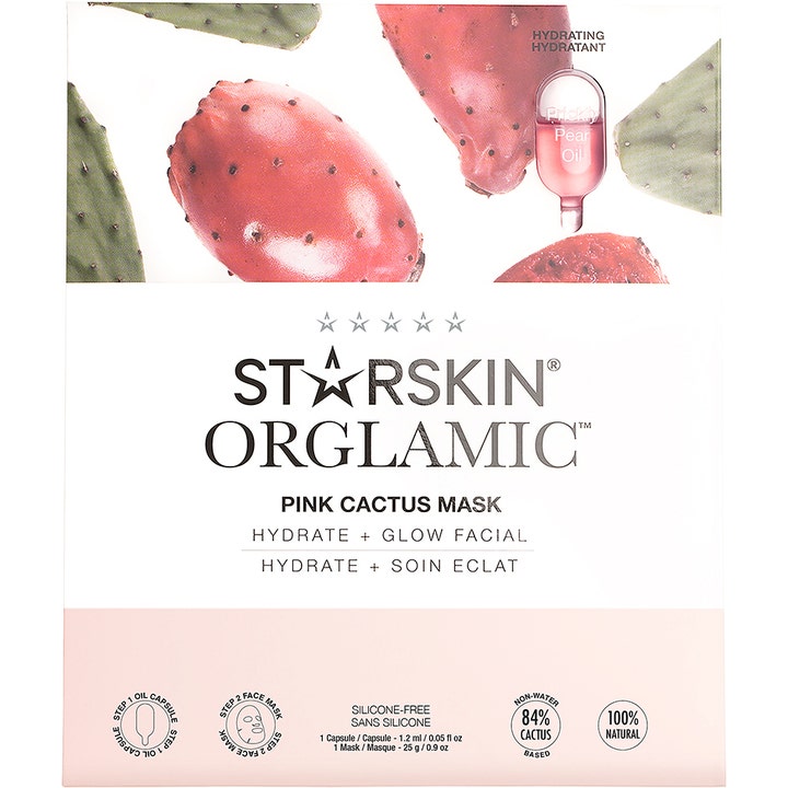 Starskin Pink Cactus Mask 25 g fugtgivende ansigtsmaske til glød i hvid pakke med pink figenkaktusfrugter.