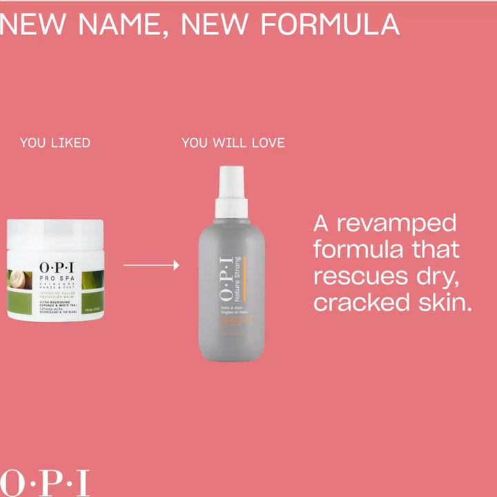 OPI Nature Strong Soft & Gone Callus Softener 250 ml fodpleje i grå sprayflaske der blødgør hård hud