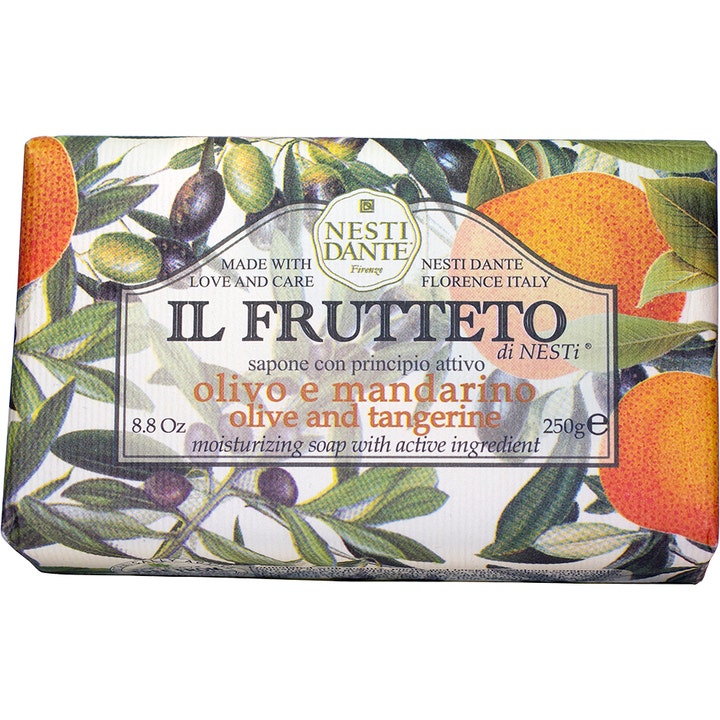Nesti Dante Il Frutteto Olive and Tangerine 250g fugtgivende fast sæbe i papiremballage med oliven og mandariner