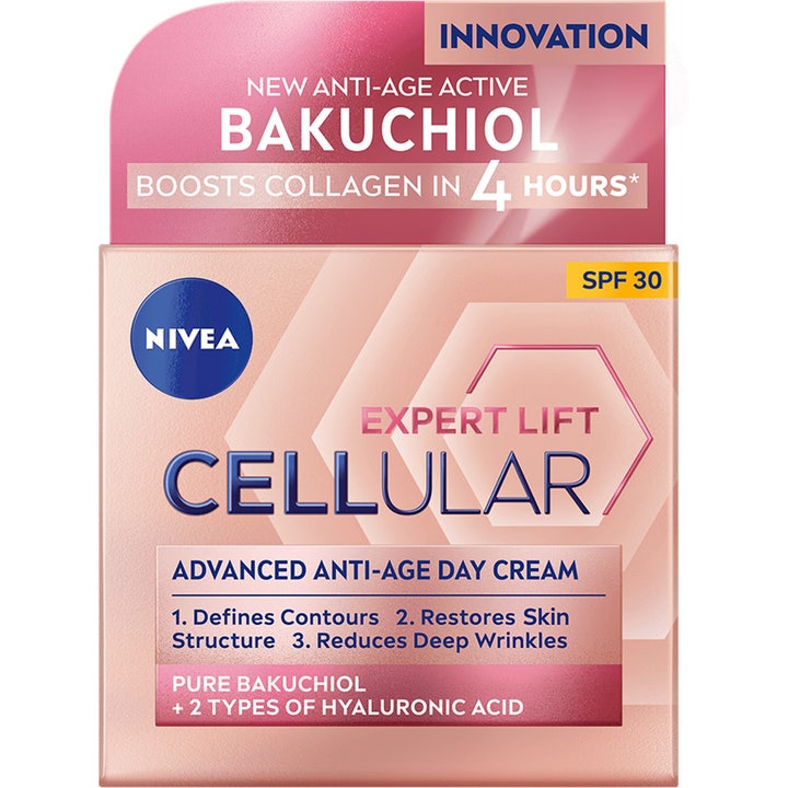 NIVEA Cellular Expert Lift 50 ml anti-age dagcreme med SPF 30 og bakuchiol i en rosa guld emballage